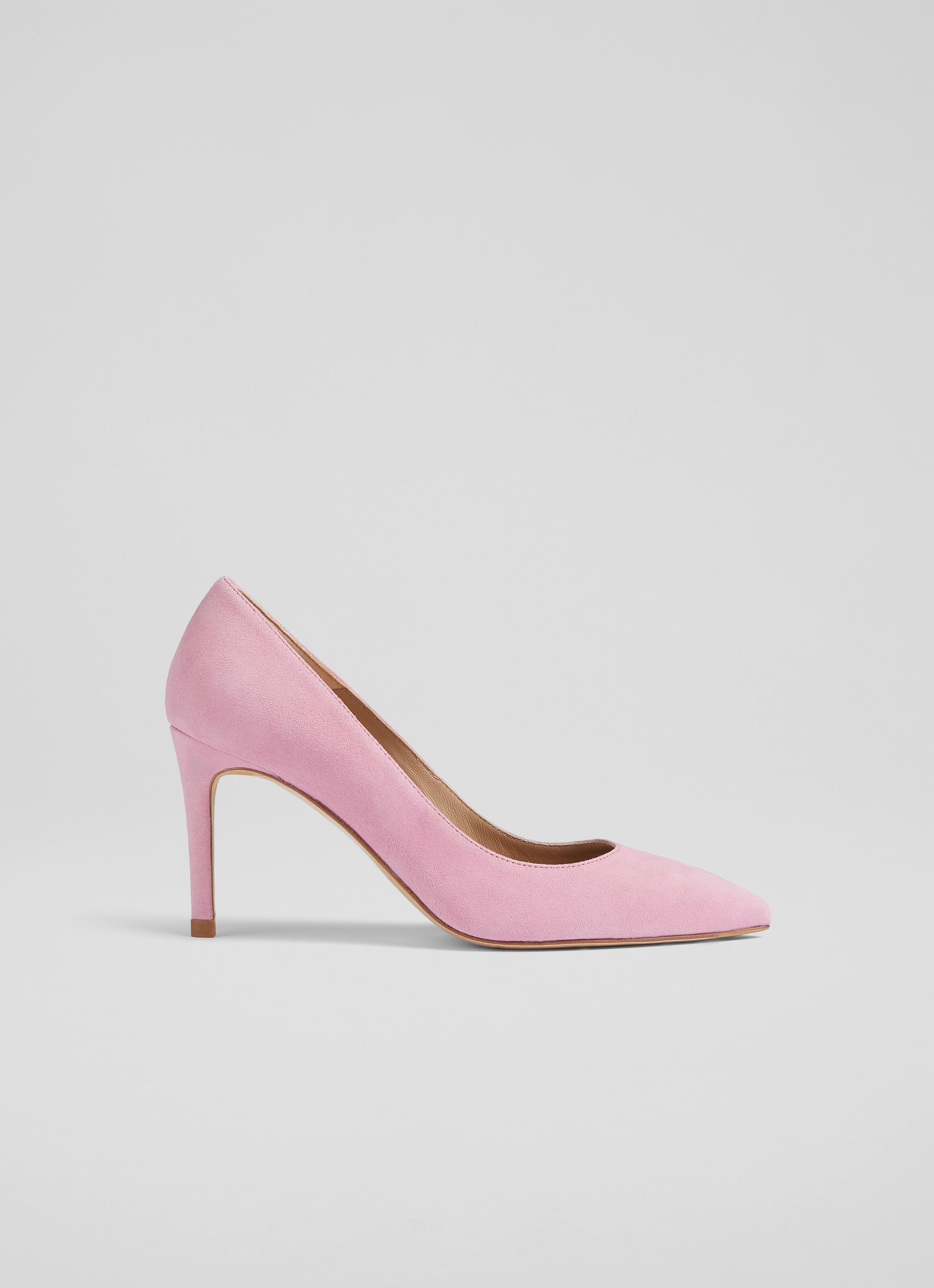 Pale pink suede court store shoes